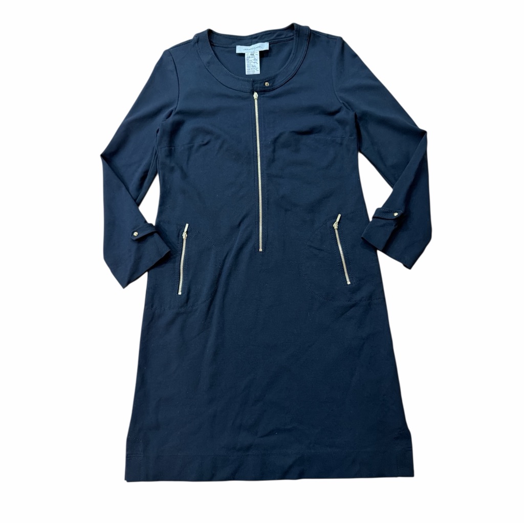 Gerard Darel Navy Blue Dress With Zippers